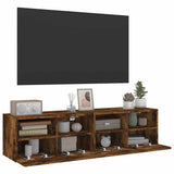 TV Wall Cabinets 2 pcs Smoked Oak 60x30x30 cm Engineered Wood 836863
