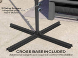 2.5M Garden Cantilever Parasol, Offset Roma Patio Umbrella Hanging Sun Shade Canopy Shelter with T3398P315972