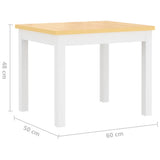 3 Piece Children Table and Chair Set White and Beige MDF 10410