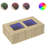 Coffee Table with Infinity LED Sonoma Oak 116x69x40 cm 3284058
