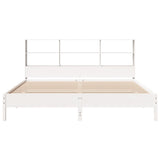 Bookcase Bed without Mattress White 180x200 cm Super King Solid Wood Pine 3322862