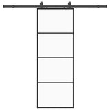 Sliding Door with Hardware Set Black 76x205 cm ESG Glass 3375936