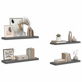 323795 Floating Wall Shelves 4 pcs High Gloss Grey 80x23,5x3,8 cm MDF