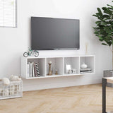 800261 Book Cabinet/TV Cabinet White 143x30x36 cm