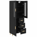 Highboard Black Oak 34.5 x 34 x 180 cm Engineered Wood 3416223