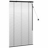 Venetian Blind Black 95 x 130 cm 35 mm Solid Paulownia Wood 42015465