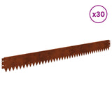 Lawn Edging 30 pcs 103 x 10 cm Steel Rusty 8008348