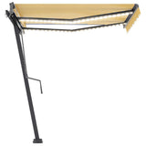 Manual Retractable Awning with LED 350x250 cm Yellow and White 3069723