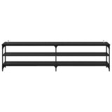 TV Cabinet Black Oak 200 x 30 x 50 cm Engineered Wood and Iron 881293