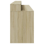 Desk with LED Lights Sonoma Oak 200x55x91 cm Engineered Wood 3309440