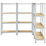 4-Layer Storage Shelves 4 pcs Silver Steel&Engineered Wood 3307579