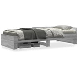 Bed Frame without Mattress Grey Sonoma 75x190 cm Small Single Engineered Wood 849598