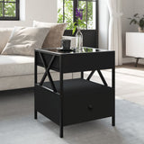 Coffee Table with Infinity LED Black 40x40x51 cm 847717