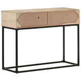 Console Table 100x35x76 cm Solid Mango Wood and Natural Cane 323512
