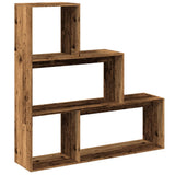 Room Divider Bookcase 3-Tier Old Wood 123x29x123 cm Engineered Wood 857992