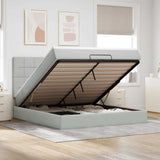 Ottoman Bed with Mattresses Light Grey 180x200cm Velvet 3313487