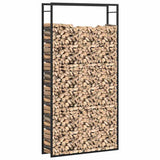 Firewood Rack Matt Black 110x28x214 cm Steel 350311