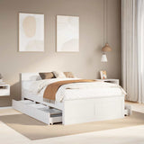 Bed Frame without Mattress with Headboard White 120x190 cm Small Double Solid Wood Pine 3308784
