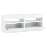 LED TV Cabinet High Gloss White Engineered Wood 897869