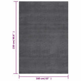 Washable Rug Soft Shaggy 160x230 cm Anti Slip Anthracite 342190