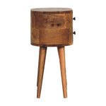 Mini Oak-ish Rounded Bedside Table IN3330