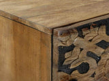 High Board with Shelf Brown 40 x 33.5 x 110 cm Solid Mango Wood 4018361
