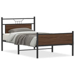 Bed Frame without Mattress Brown Oak 100x190 cm Engineered Wood 4107028