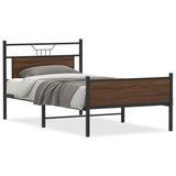 Bed Frame without Mattress Brown Oak 100x190 cm Engineered Wood 4107028