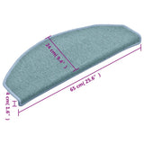 Stair Mats 15 pcs 65x24x4 cm Sea Blue Half Round Large 322363