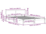 Bed Frame with Headboard Wax Brown 120 x 200 cm Solid Pine Wood 872109