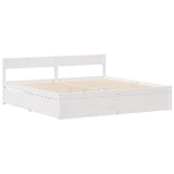 Bed Frame without Mattress White 140x190 cm Solid Wood Pine 3307135