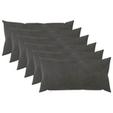 Cushion with Pillow HEERLEN 6 pcs Dark Grey Velvet 925634