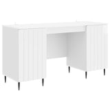 Desk High Gloss White 142.5 x 50 x 75 cm Engineered Wood 3414589