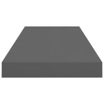 ZNTS Floating Wall Shelves 4 pcs High Gloss Grey 60x23.5x3.8 cm MDF 323792