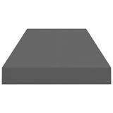 ZNTS Floating Wall Shelves 4 pcs High Gloss Grey 60x23.5x3.8 cm MDF 323792