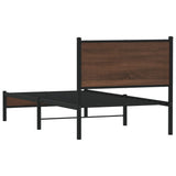 Metal Bed Frame without Mattress Brown Oak 80x200 cm 4007913