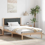 Bed Frame with Upholstered Headboard Dark Grey 100 x 200 cm 878280
