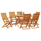 Garden Dining Set Folding 7 pcs Brown Solid Acacia Wood 3375713