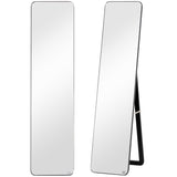Full Length Mirror, Free Standing or Wall Hanging, Tall Full Body Mirror for Bedroom, Hallway, Black T3398P343254