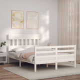 Bed Frame without Mattress White Small Double Solid Wood 3195127