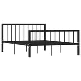 284571 Bed Frame without Mattress Black Metal 140x200 cm
