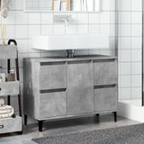 Sink Cabinet Concrete Grey 80x33x60 cm Engineered Wood 857128