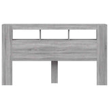 LED Headboard Grey Sonoma 180x18.5x103.5 cm Engineered Wood 837363