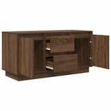 ZNTS TV Cabinet with LED Lights Brown Oak 100x41x50 cm 861415