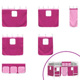 Kids'Loft Bed Frame with Curtains White and Pink 100 x 200 cm 42020827