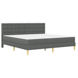 Bed Frame with Mattress Dark Grey Fabric 3415266