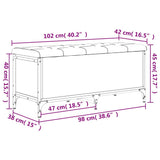 Storage Bench Black 102x42x45 cm Engineered Wood 835147