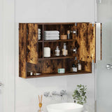Mirror Cabinet Smoked Oak 80 x 17 x 55 cm Engineered Wood 883359
