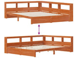Bookcase Bed with Headboard with Storage Solid Pine Wood 3423795