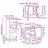 Bathroom Furniture Set 3 pcs Artisan Oak Engineered Wood 3402343